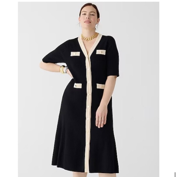 JCrew elbow sleeve button up sweater dress - Picture 3 of 3